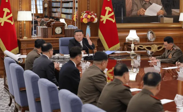 在聯合聲明發表的同日，北韓勞動黨中央軍事委員會，召開了第七次擴大會議。   圖：翻攝自朝中社