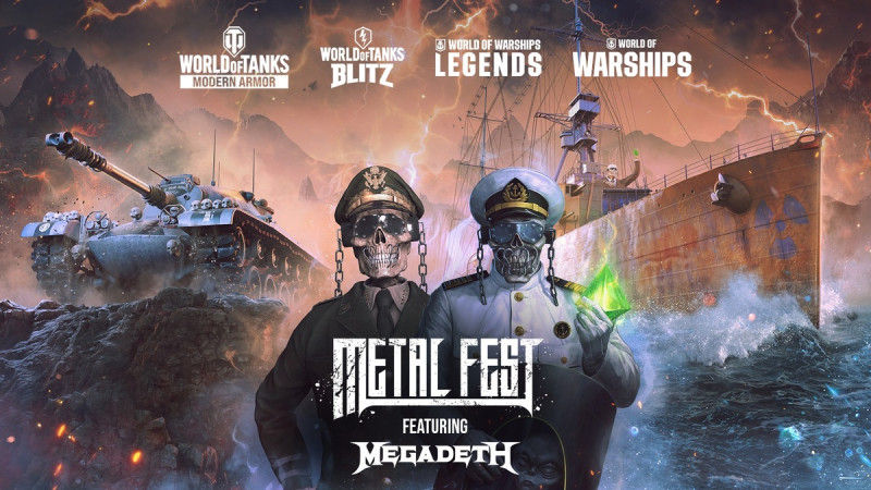 《戰車世界》、《戰艦世界》系列遊戲，將攜手美國鞭擊金屬四龍頭之中的Megadeth (麥加帝斯樂團) 隆重推出「戰遊網金屬節」   圖：戰遊網/提供
