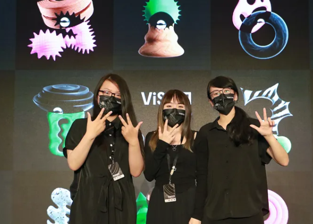 《迴妖》的開發團隊成員，由左至右分別為胡姿婷、張婉慈、賈晴雯。   圖：創夢市集／提供