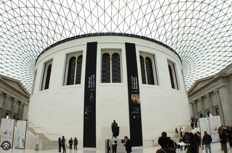 倫敦大英博物館的展廳。   圖 : 翻攝自披著虎皮的貓