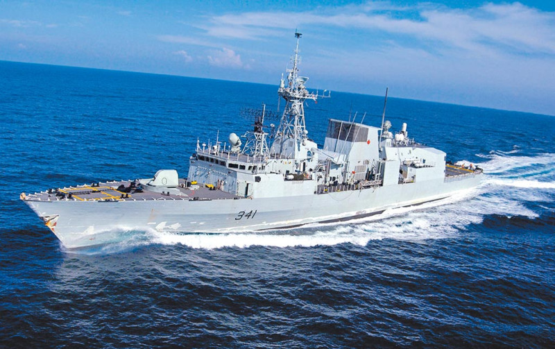 加拿大皇家海軍「哈利法克斯級」巡防艦「渥太華號(HMCS Ottawa FFH-341)」。   圖：翻攝canada.ca官網