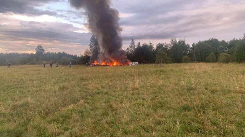 俄官媒 24 日報導，包括普里戈津在內 7 名瓦格納高層於一起墜機事故中全數喪命。   擷取自「X」（原推特）@BGatesIsaPyscho