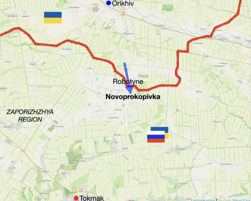 烏軍攻入普羅科皮夫卡的地圖。   圖：翻攝自 Visegrád 24 X 帳號