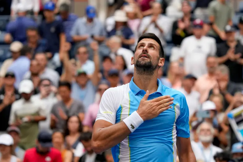 塞爾維亞名將Novak Djokovic在美網次輪以6:4、6:1、6:1擊敗西班牙選手Bernabe Zapata Miralles晉級到賽會第3輪。   圖／美聯社／達志影像