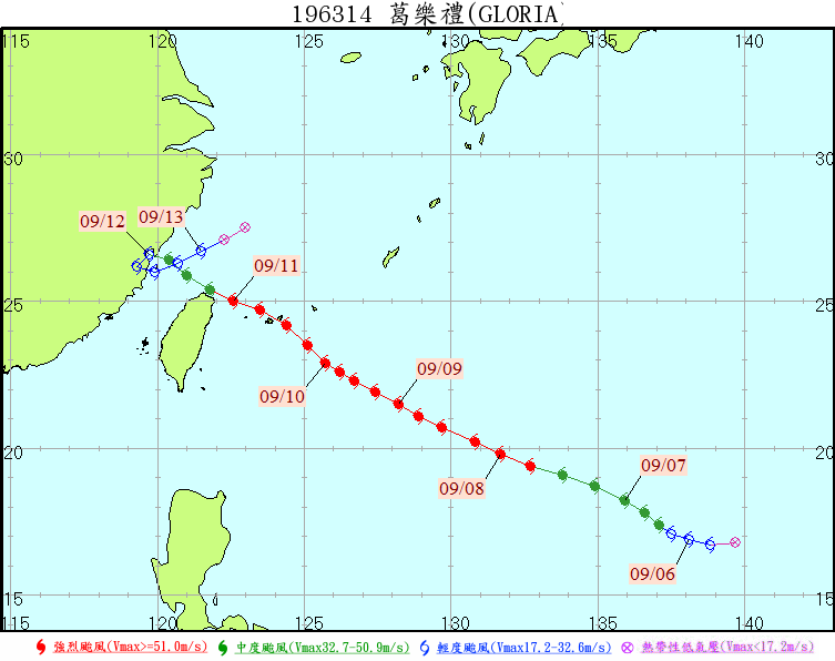 強颱葛樂禮是相當標準的西北颱，颱風掠過宜蘭、台北等地，為台灣北部帶來豪雨，讓整個大台北地區在水裡泡了3天3夜。   圖：翻攝自全球災害事件簿