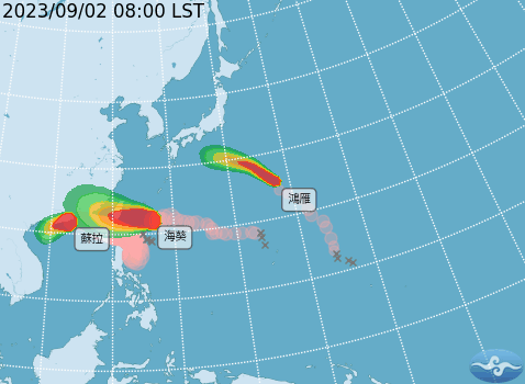 海葵颱風持續靠近，氣象局也在上午發布陸警，台東和花蓮縣都是警戒範圍。   圖：取自中央氣象局