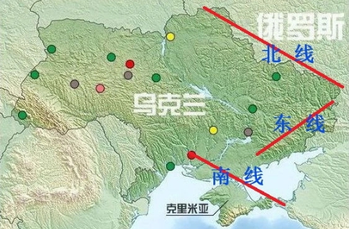 烏軍目前對俄軍的3條主要戰線。   圖 : 翻攝自秦蓁說