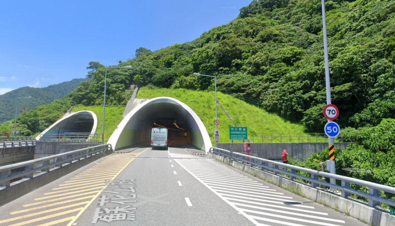 蘇花改中仁隧道北上隧道因進行施工，施工期間將實施交通管制。   圖：翻攝自Google map