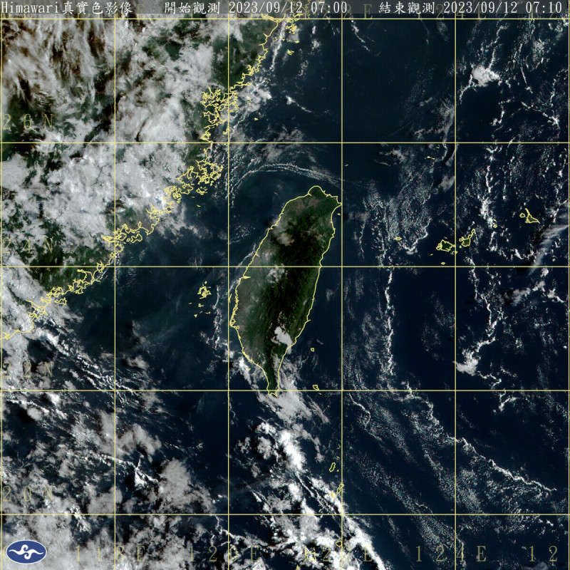 高氣壓在台灣北部徘徊，天氣轉為比較穩定，今天全台水氣也較少。   圖：中央氣象局／提供