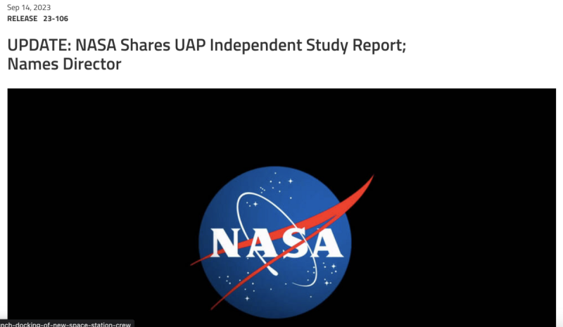 美國太空總署（NASA）對外公布一項耗時 1 年斥資 10 億美元的「不明異常現象」（UAP）研究報告。   圖：翻攝自NASA官網