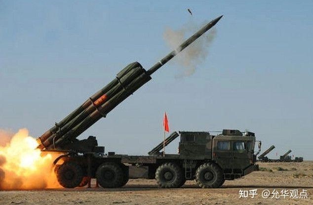 解放軍遠火部隊發射PHL191 型遠程多管火箭砲。   圖 : 翻攝自知乎/允華觀點