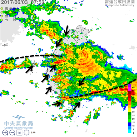 梅雨鋒面還是持續滯留在台灣附近，大家還是要提高警覺。   圖：翻攝自中央氣象局官方網站