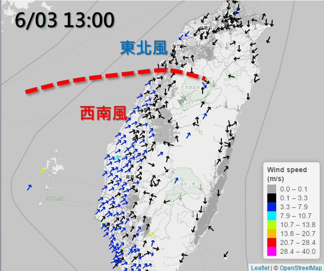 地面鋒面位置已經默默從彰化一帶北抬到竹苗交界處，實際觀察雷達以及雲圖也顯示福建北部到台灣海峽中北部的降雨系統又開始活躍發展，因此接下來到今晚這段期間在中部以北區域仍是需要特別注意的地方，留意豪大雨機會，中部以南則仍偏向西南氣流在地形上引發的降雨。   圖：翻攝自氣象職人──吳聖宇FaceBook