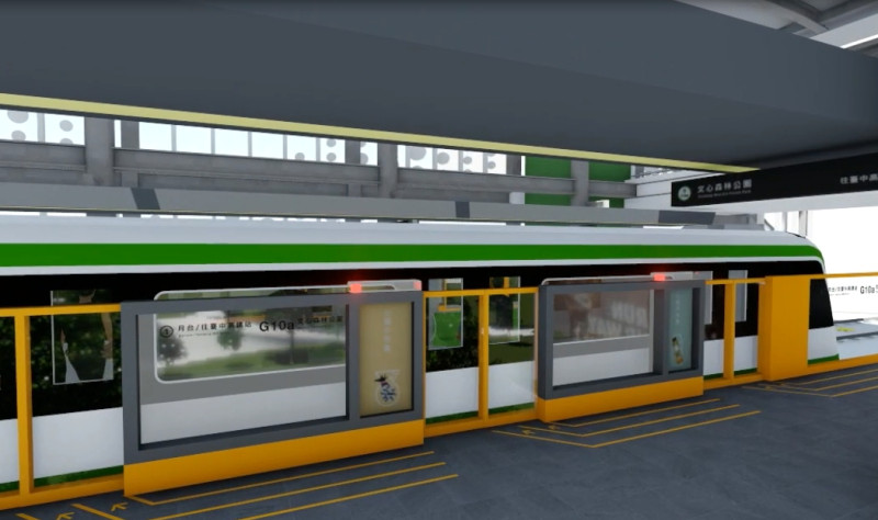 台中捷運全線18座車站，都將設置半高式月台門，可耐受17級強風。   圖：台中市政府/提供