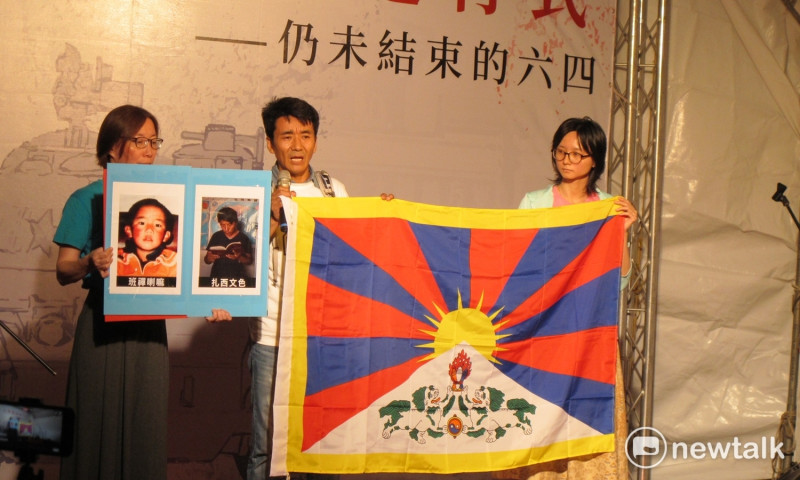 西藏台灣人權連線發起人札西慈仁4日晚間出席「人權壓迫進行式—仍未結束的六四」紀念晚會。   圖：林朝億/攝