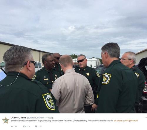 路透社報導，橘郡（Orange County）警長辦公室說，佛羅里達州奧蘭多（Orlando）工作場所爆發槍擊，造成多人喪生，不過情況已穩定下來。（圖取自橘郡警長辦公室推特twitter.com/orangecofl）   圖：中央社