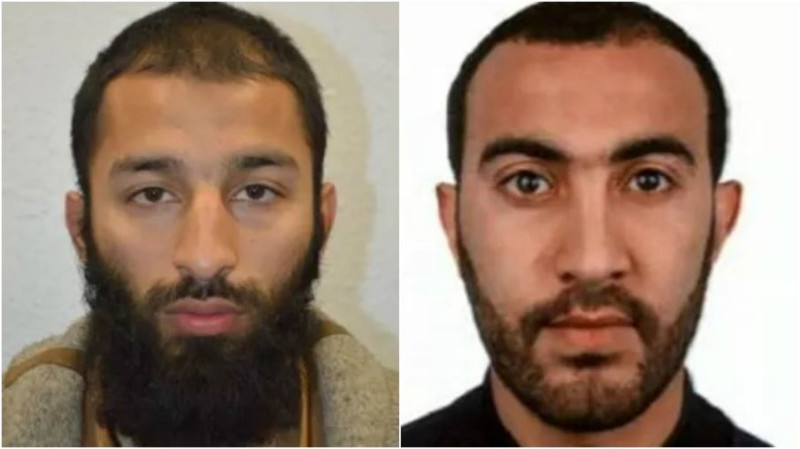 英國警方公布偷敦恐怖攻擊2嫌犯身分，左起為27歲的博特與30歲的瑞多安，其中博特曾受軍情局注意。   圖：翻攝MET POLICE