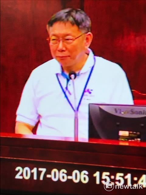 台北市長柯文哲今日赴市議會進行市政總質詢。   圖：周煊惠／攝