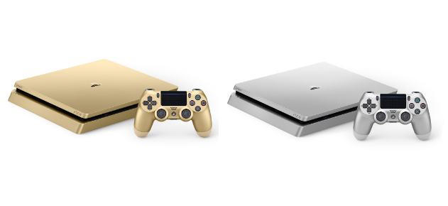 PS4推出限定金銀雙色，在期限前購買還能多獲得一支遊戲手把   圖：翻攝自SONY