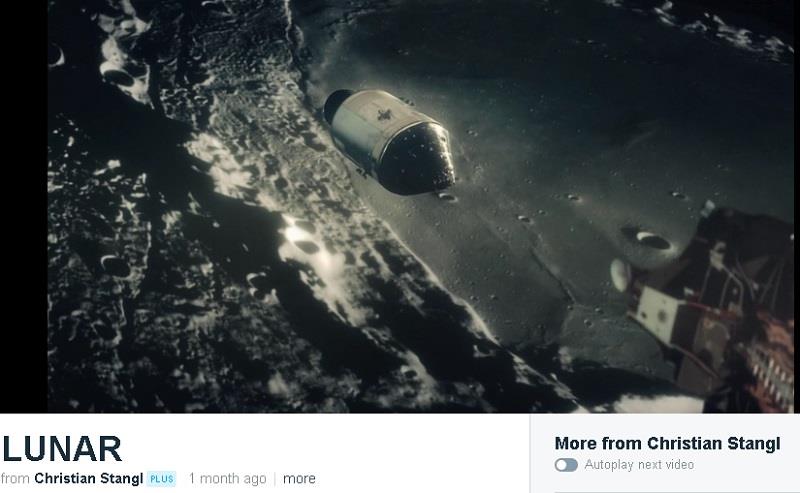 電影製片人史丹格利用數位特效將NASA數以千計的阿波羅任務照片組合起來，製作出1部令人驚歎連連的短片。（圖取自史丹格Vimeo影片vimeo.com/217051213）   圖:中央社
