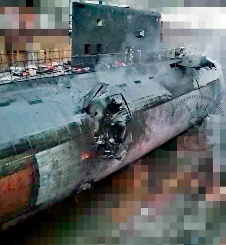 近期烏軍使用英國提供的風暴陰影巡弋飛彈，攻擊俄羅斯改良型基洛級潛艦。   圖：翻攝自 Special Kherson Cat X（前推特）帳號