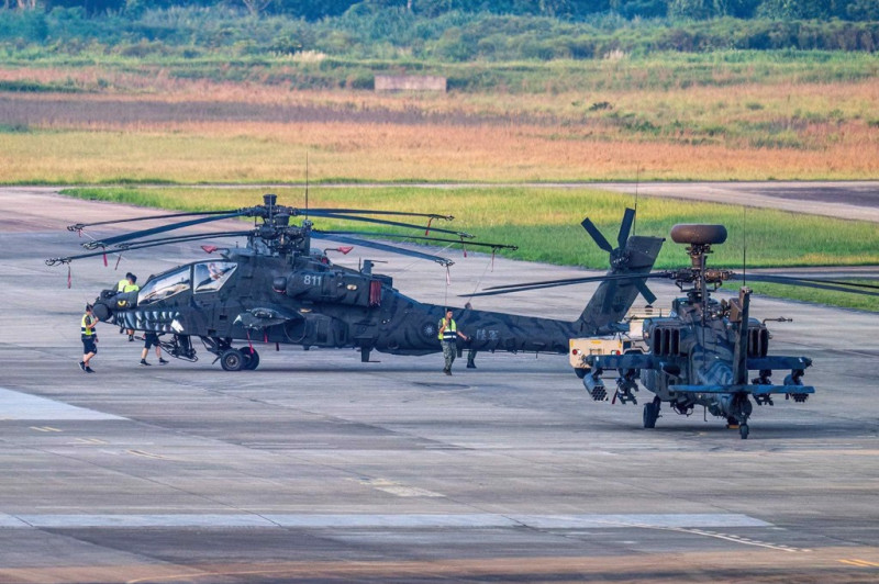  AH-64E阿帕契攻擊直升機(示意圖)。 圖：世界特種部隊與軍武資料庫臉書、軍友提供 