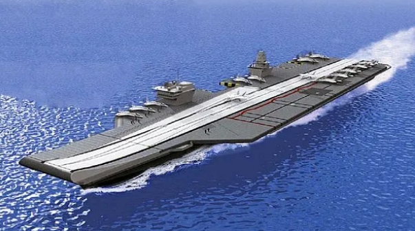 印度海軍提出關於建造第二艘國產航空母艦（IAC-2）的提案。該航母計劃交由科欽造船廠建造。(模擬圖)   圖 : 翻攝自印度國防部