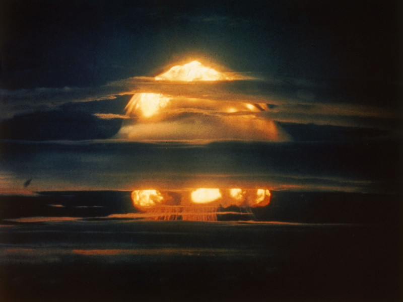 1952 年秋季，美國在馬紹爾群島進行第一顆原子彈試驗。(示意圖)    圖 : 達志影像/NEWSCOM