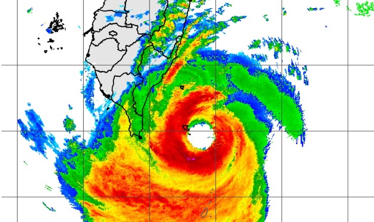 小犬颱風在蘭嶼測得颳破全國測站歷史紀錄的瞬間最大風速95.2m/s   圖:CWA官網
