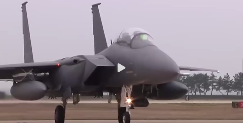 美軍 F-15E 戰機。   圖 : 影片截圖
