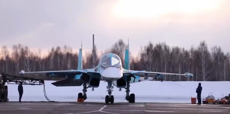 俄軍蘇-34「鴨嘴獸」戰機   圖 : 影片截圖