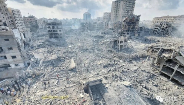 以軍猛烈攻擊加薩城市，報復哈瑪斯的突襲。   圖 : 翻攝自勝研集