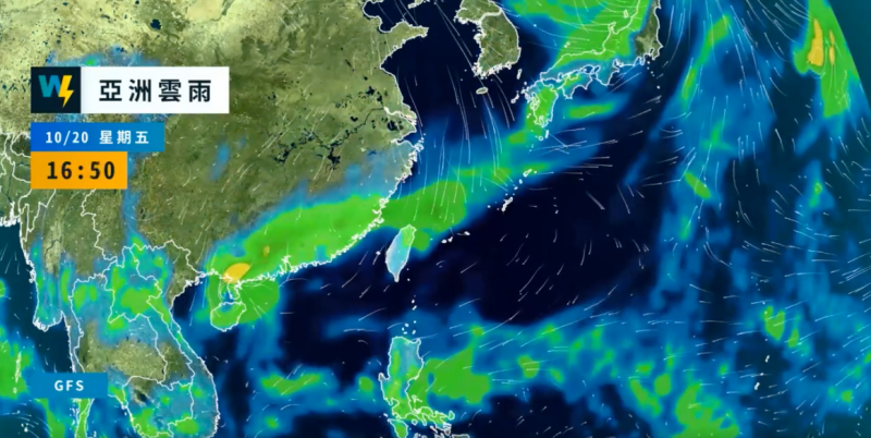 今天到了晚間東北季風開始影響，氣溫將會受影響。   圖：翻攝自天氣風險公司臉書