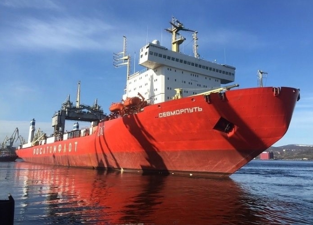 俄國貨運船Sevmorput號被懷疑與芬蘭海底天然氣管線被破壞事件有關。   圖 : 翻攝自Nothern Sea Route Information Office
