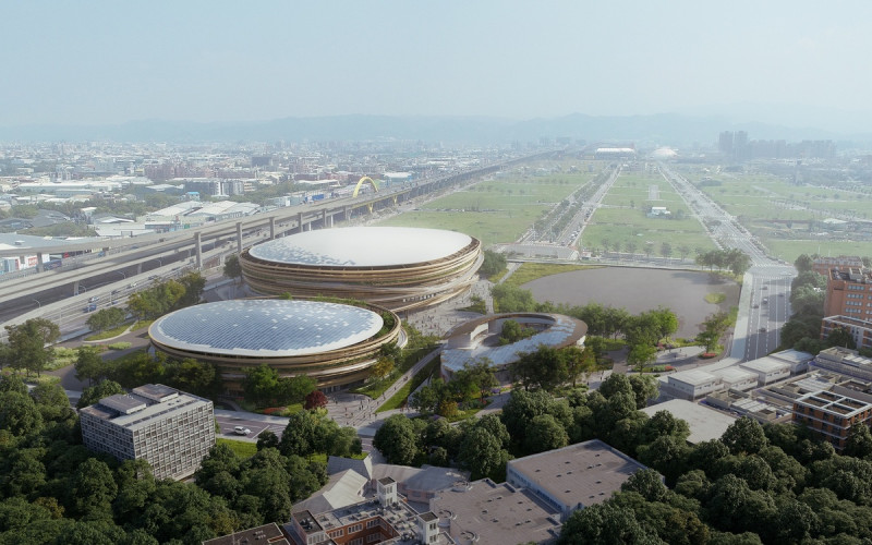 台中巨蛋競圖三年多前即由日本建築師隈研吾團隊拿下，不僅爆出作品外觀與他在澳洲的「市民中心」外觀相似的「複製」爭議，也因為一再流標，巨蛋模擬圖也形同空中樓閣。   台中市政府/提供