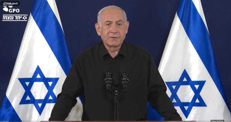以色列總理納坦雅胡稱，以色列將持續作戰，直至對哈瑪斯的戰鬥取得「完全勝利」。   圖：翻攝自納坦雅胡 X（前推特）帳號