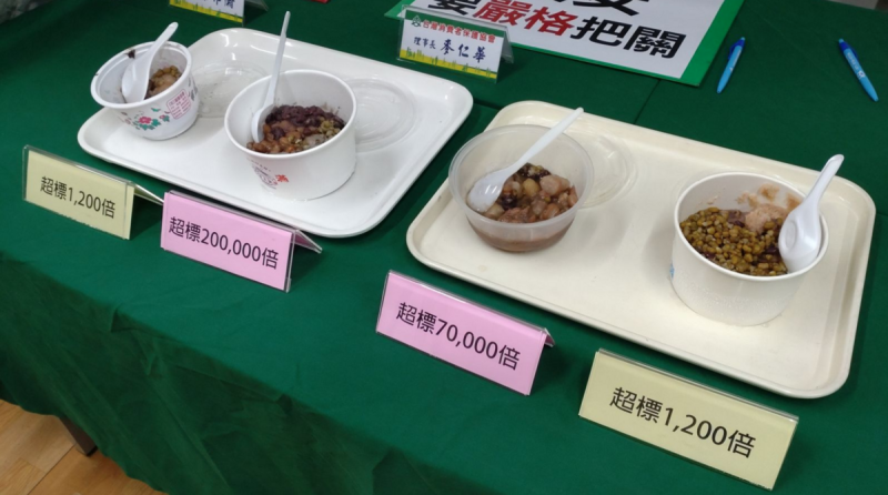 台灣消費者保護協會在今年10月時隨機抽驗台南與高雄的剉冰配料，其中高雄自由黃昏市場一家冰店的八寶配料，腸桿菌科竟超標20萬倍。   圖：台灣消費者保護協會／提供