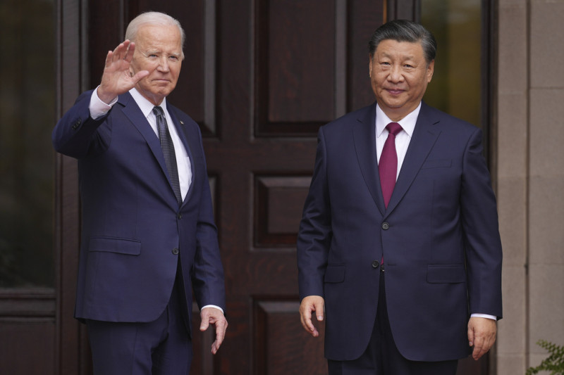 中國領導人習近平和美國總統拜登，昨（16）日於舊金山以南的費羅麗莊園展開會談。   圖：達志影像／美聯社