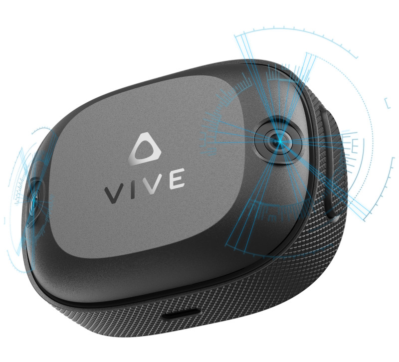  「VIVE自定位追蹤器」採用兩顆廣角（wide-FOV）攝影鏡頭來精確追蹤其在3D空間中的位置 圖：HTC/提供 