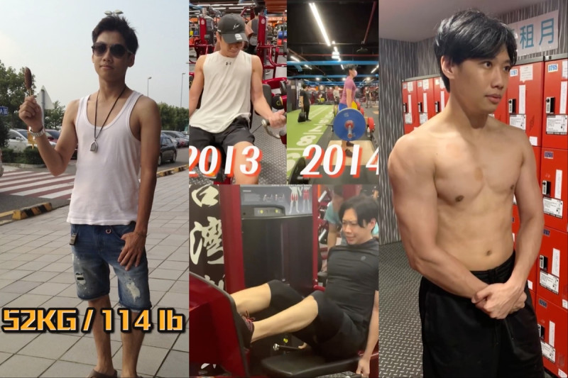過去尼克僅有52公斤看起來十分單薄，經過10年的努力，2020年的他已變得健壯。   圖：翻攝自IG＠nickwang1988