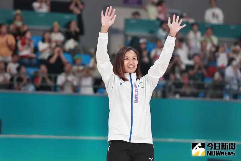 ▲杭州亞運，台灣選手李孟竹成維獎金后。（圖／特派記者葉政勳攝）   