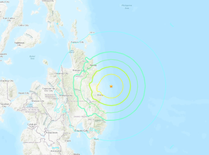 菲律賓南部海域3日發生規模6.6地震。   圖：取自美國地質調查所網頁usgs.gov