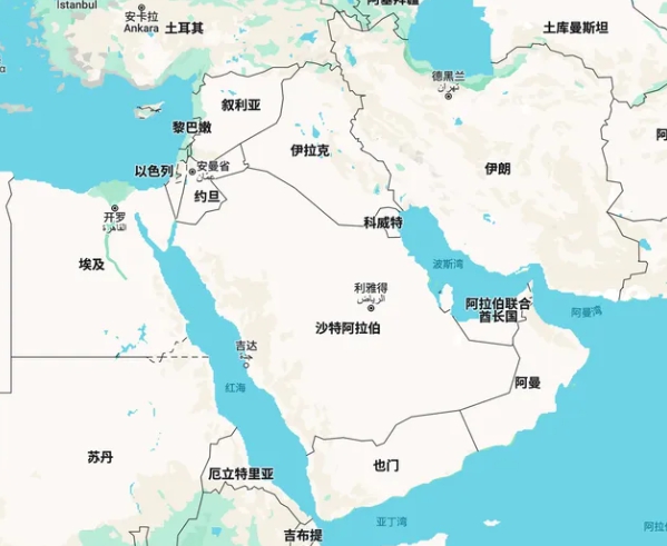 以色列與週邊中東國家地理位置圖。   圖 : 翻攝自湘評中外