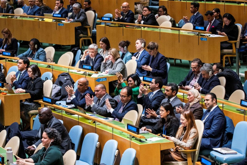 聯合國要求加薩停火決議，在掌聲中通過。   圖：達志影像 / 路透社