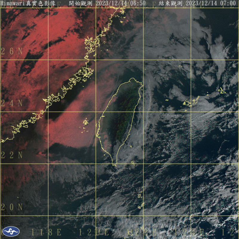 今天天氣穩定，各地回溫，但是西半部要小心日夜溫差大，而大陸冷氣團蠢蠢欲動，變天在即。   圖：中央氣象署／提供