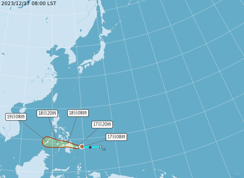 今(17)日強烈冷氣團影響台灣，不過今日一早中央氣象署宣布，今年第17號颱風鯉魚（國際命名：JELAWAT）生成。   圖：翻攝自中央氣象署官網
