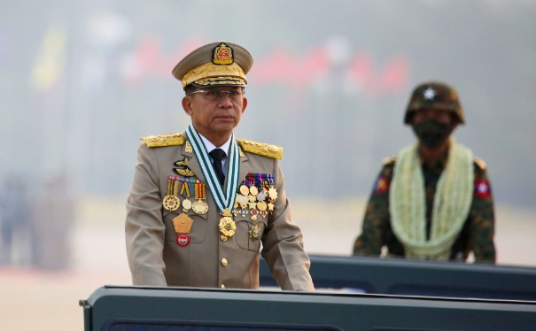 緬甸軍政府領導人敏昂萊。   圖 : 翻攝自鐵血戰史