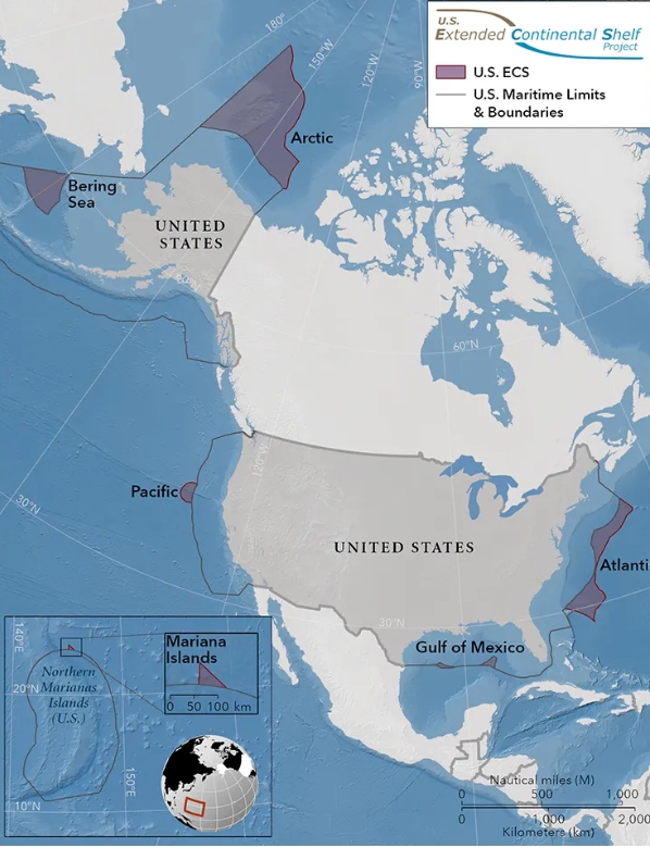 美國國務院當地時間 19 日發布聲明，單方面宣佈擴大美國對北極和白令海大片區域的外大陸棚 （ECS） 的主權要求。要求的大陸棚總面積約 100 萬平方公里。   圖 : 翻攝自美國國務院