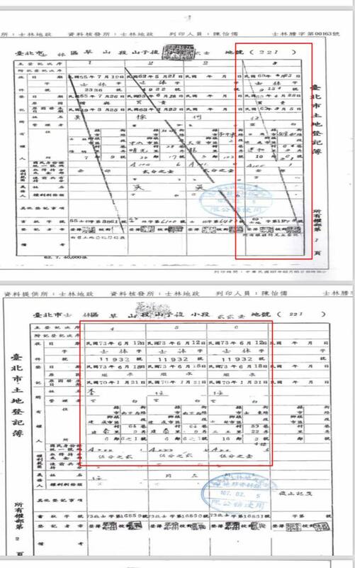 前民進黨立委段宜康27日臉書出示多份凱旋苑原地籍資料   圖：段宜康臉書