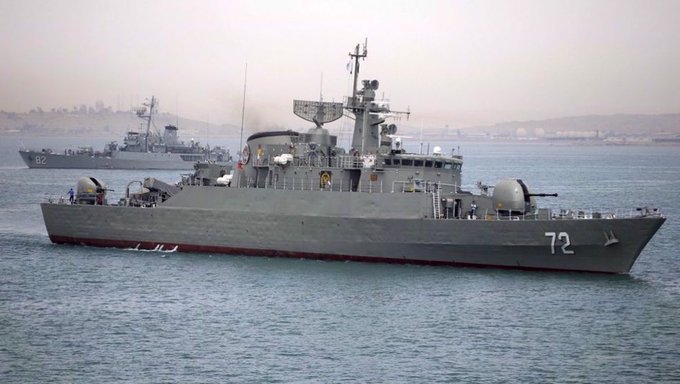 根據伊朗媒體報導，伊朗的驅逐艦厄爾布魯士山脈號已經駛入紅海，可能讓紅海的緊張局勢更進一步。   圖：翻攝自 Yusuf Unjhawala 個人X帳號
